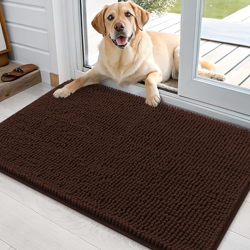 Dog Door Mat for Muddy Paws 35x24 (Brown / 35" X 24")