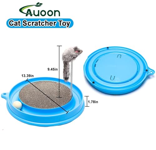 Cat Scratcher Toy with Ball Track for Indoor Cats and Kittens (Gray)