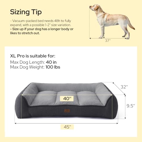 SupportMax® Extra Thick Orthopedic XL Dog Bed for Extra Large Dogs (Night Blue / 45"l X 32"w X 9.5"th)