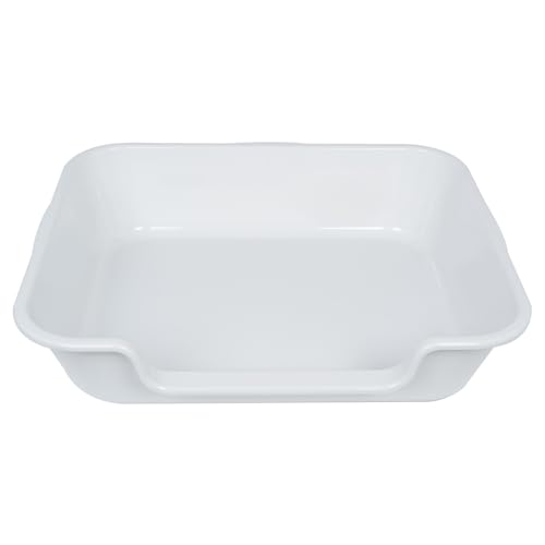 Extra Large Low Entry ABS Cat Litter Box (Large (Pack of 2) / Light Gray)