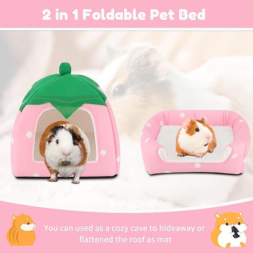 Guinea Pig Bed Hideout (Strawberry Pink)