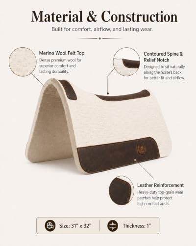 Steam Pressed Merino Wool Felt Contoured Pad (1 inch)