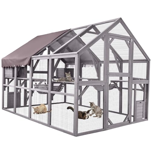 Extra Large Catio Outdoor Cat Enclosure Window Design for 10