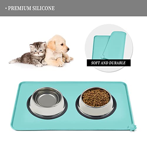 Silicone Pet Feeding Mat (Teal / 28" x 18")