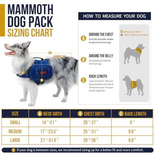 Dog Backpack for Medium & Large Dogs (Blue / Medium)