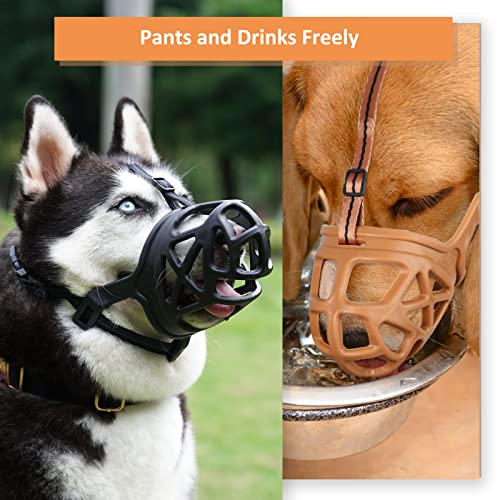 Dog Muzzle Humane Basket Muzzle for Small Dogs Biting (Small)