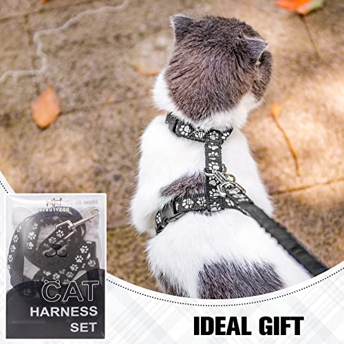 Cat Harness and Leash Set (Small(Chest: 10"-15") / Black_Reflective)