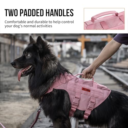 Tactical Dog Harness for Small Dogs (Pink / XS)