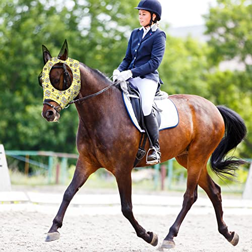12 Pieces Horse Fly Mask Bulk (Flower Patterns / Medium)
