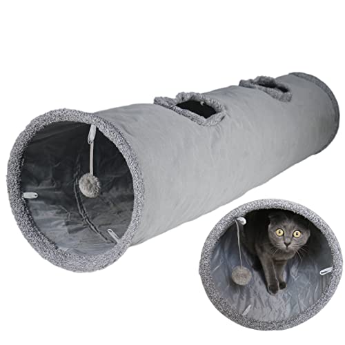 Cat Tunnel for Indoor Cats (Grey)