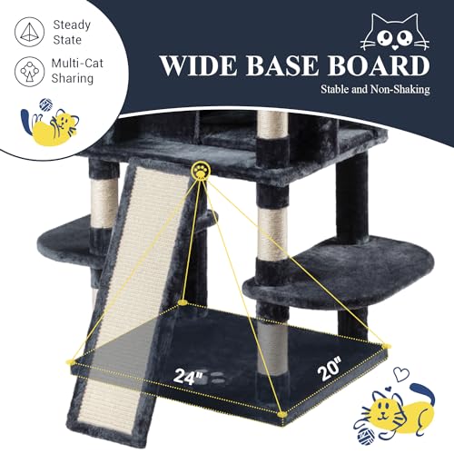 68 Inches Cat Tree (68 in / Smoky Grey)