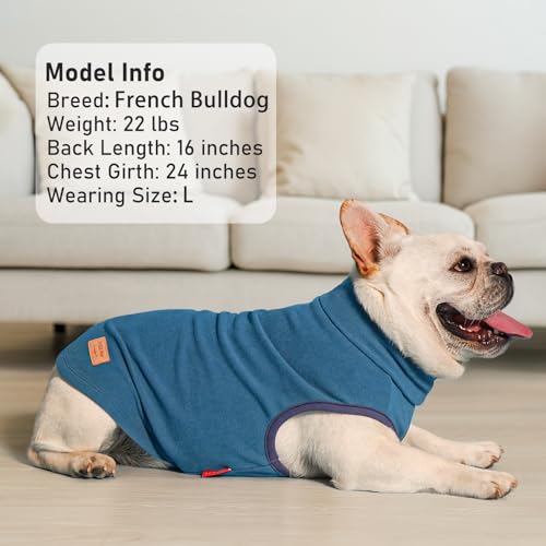 2Pack Dog Sweater for Small Dogs Soft Pet Coats Fleece Sweatshirt (Large (12-18lbs) / 2# Stripe+Navyblue)