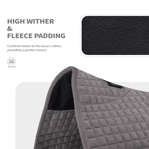 All Purpose Square Quilted Western Saddle Pad (Light Grey)