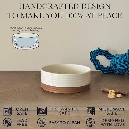 Ceramic Pet Bowl Size Medium (Medium / Vanilla White)