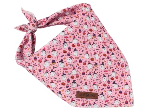 Halloween Pink Dog Bandana (Boo Halloween / Small (Pack of 1))