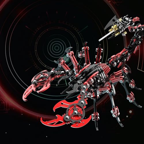 Scorpion 3D Metal Puzzles Kits for Adults Teens (Red+black)