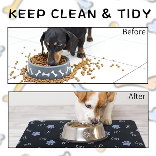 Pet Cat Dog Food Mat Non Slip Mat for Dog Water Bowl Mat Quick Dry Absorbent Cat Feeding Mat