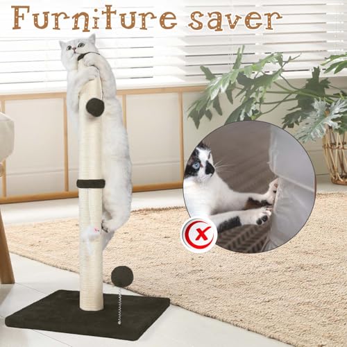 32" Tall Sisal Cat Scratching Posts Tree for Indoor Cats Adults