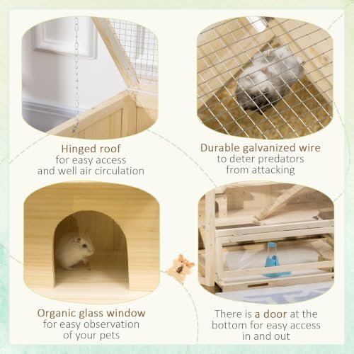 Wooden Large Hamster Cage (Natural Wood)