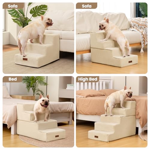 Dog Steps for Bed & Couch (Beige / 4-Step 18.5" H)