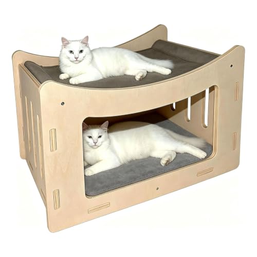 Cute Cat Head Wooden Indoor Cat House