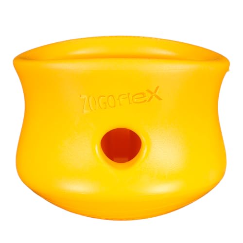 Zogoflex Toppl Interactive Treat Dispensing Puzzle Dog Toy for Mental Stimulation & Enrichment (Small / Sunflower)
