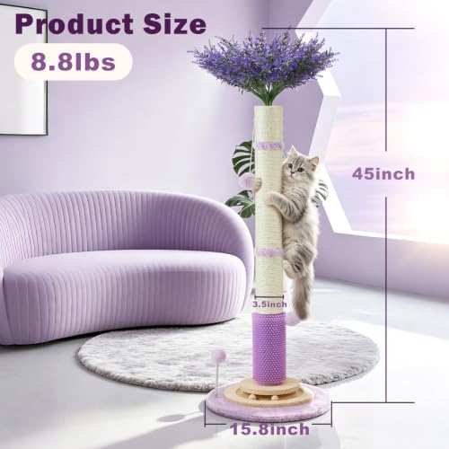 45" Tall Cat Scratching Post for Large (pruple-45inch)