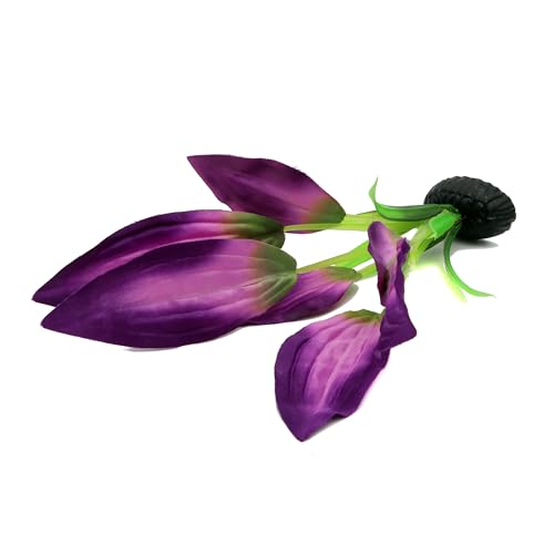Silk Aquarium Plants for Betta Fish Tank (Purple / 8 Inch)