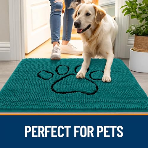 Dog Door Mat for Muddy Paws 36x24 (Lake Blue / 36" X 24")