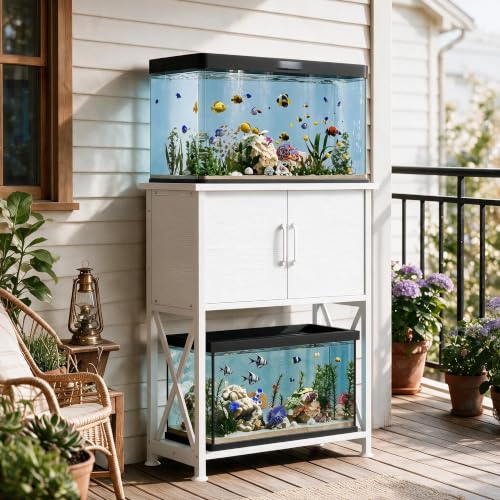 5 10 Gallon Fish Tank Stand (White / 5-10 Gallon)