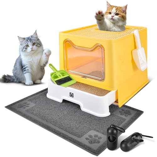 Covered Cat Litter Box (Yellow)