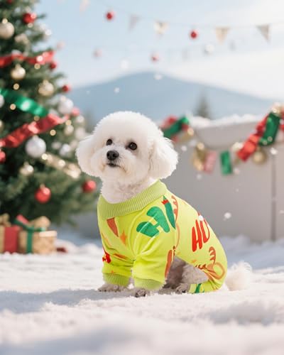 4 Pack Christmas Fleece Dog Pajamas Warm for Small Dogs (Small)