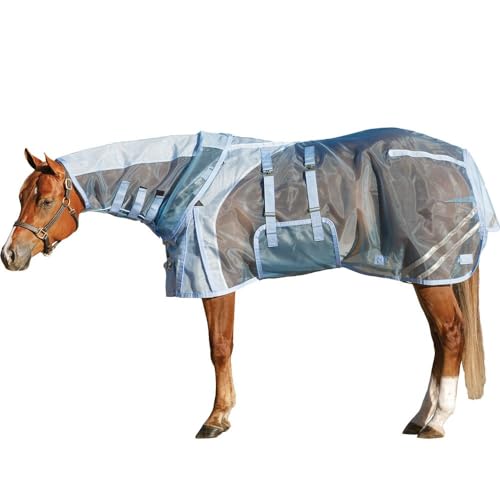 Mosquito Mesh II Adjusta (Horse Size 82 / Attached Neck V-Free Bellyband / Blue)