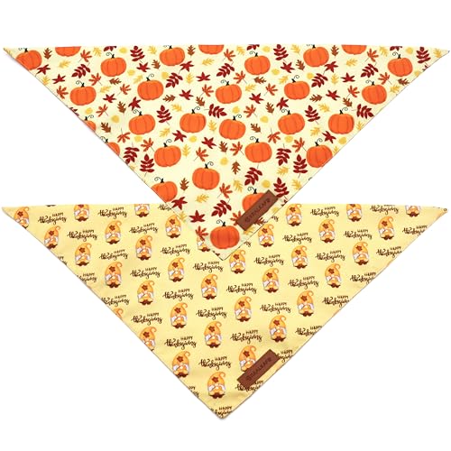 Thanksgiving Dog Bandanas 2 Pack (Thanksgiving / X-Large)