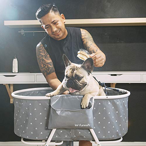 Portable Foldable Dog Bathtub for Small & Medium Dogs (Gray)