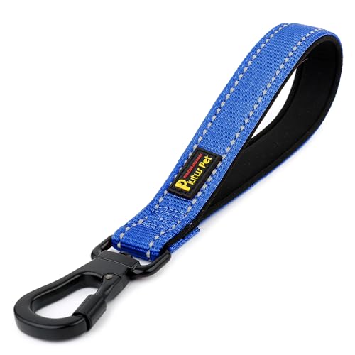Short Dog Leash with Padded Handle for Medium Large Dogs (Royal Blue / 10 Inch (Pack of 1))