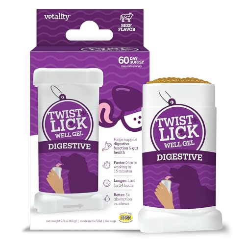 Twist and Lick Vetality Well Gels Digestive Supplement for Dogs