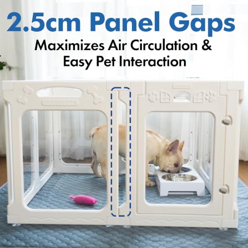 Clear Acrylic Dog Playpen Indoor (White / 24" Height)