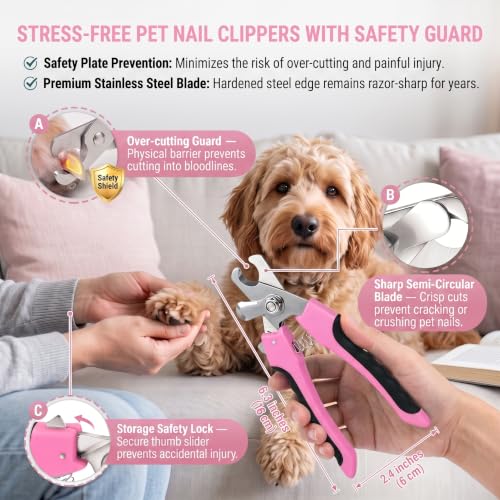 5 PCS Cat & Dog Grooming Kit Brush (Pink 5pc)