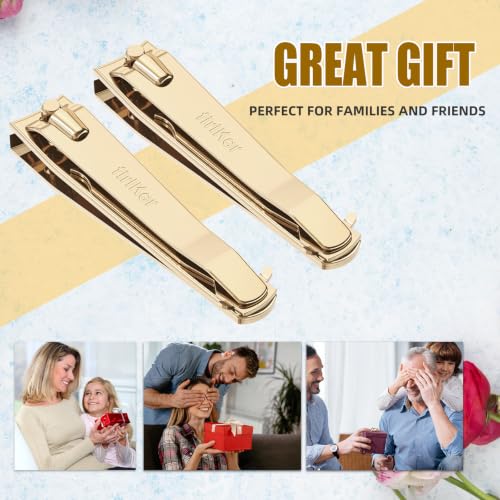 2Pcs Golden Nail Clippers Set (Golden)