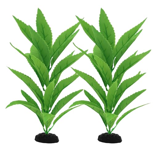 2 Pack 12 Inch Aquarium Silk Aquarium Plants (Green a / 12 Inch)