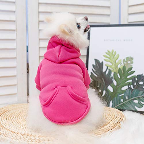 Dog Hoodie for Small Medium Dogs Cats (Deep Pink / X-Small)