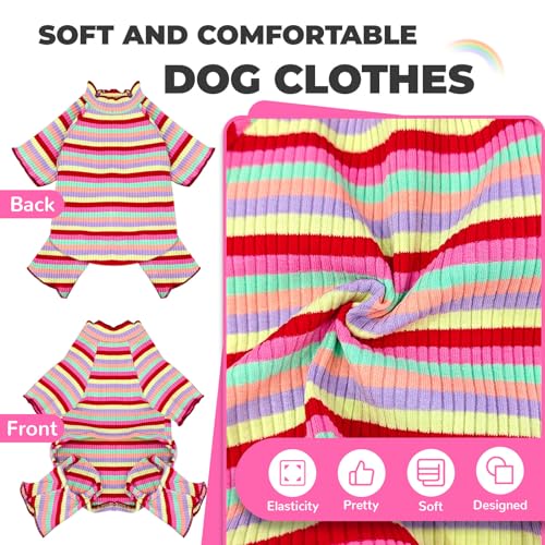 Striped Dog Pajamas Stretchy Cute Four (Red / X-Small)
