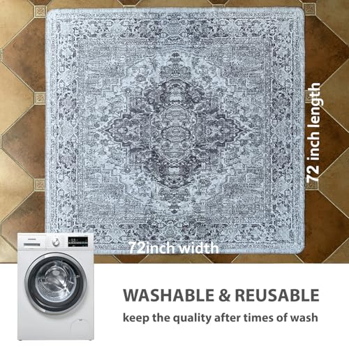 2PACK Washable Pee Pads for Dogs (72x72 Inch (Pack of 2) / Gray/Geo)