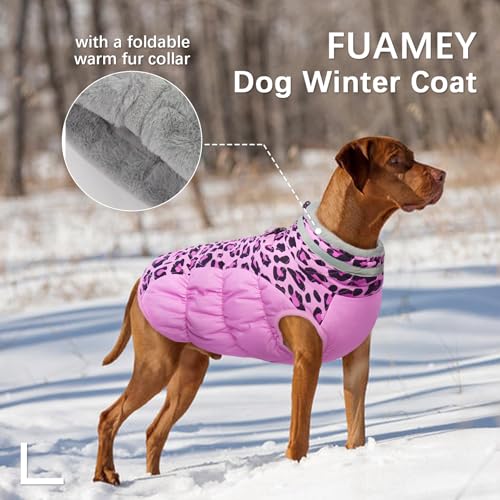 Dog Jacket for Small Dogs Warm Dog Jackets with Harness Built in (Pink Leopard / XS(chest:14in))