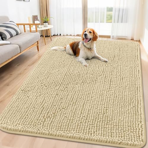 Dog Door Mat for Muddy Paws 71x46 (Cream White / 71"X46")