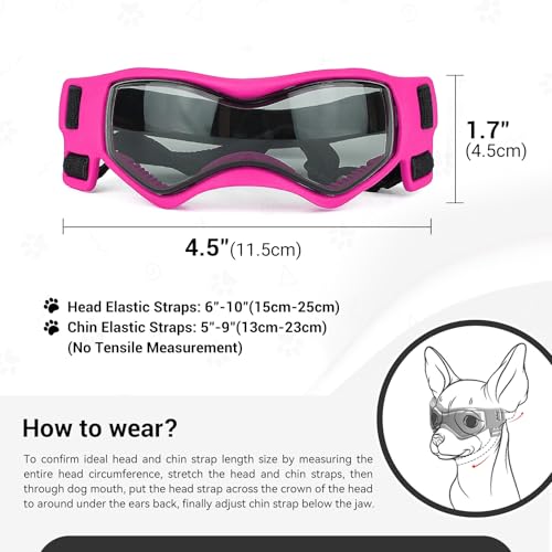 Small Dog Goggles for Small Breed UV (Small / Pink)