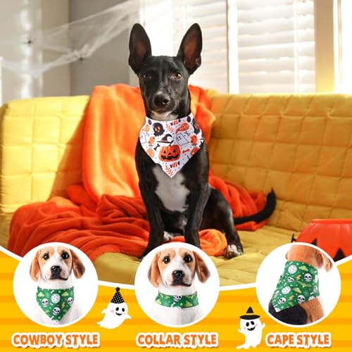 120 Pcs Fall Dog Bandanas Halloween for Small Dogs Cats