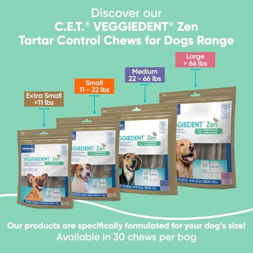 C.E.T. Veggiedent Fr3sh & Zen Plaque and Tartar Control Chews for Dogs (Small Dog 11-22lbs)