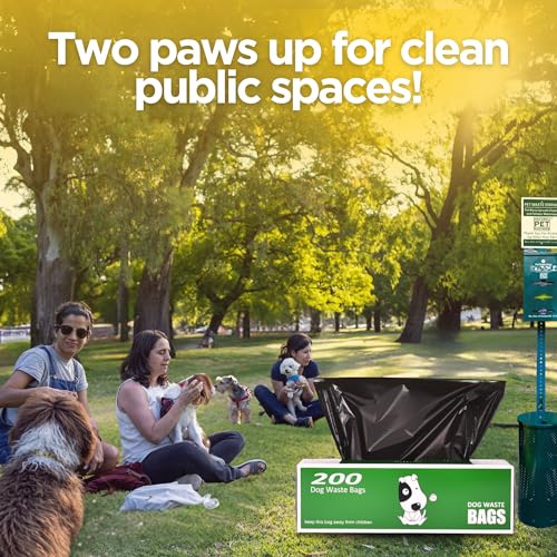 Dog Poop Bags Rolls (Black / 200 Count (Pack of 10))